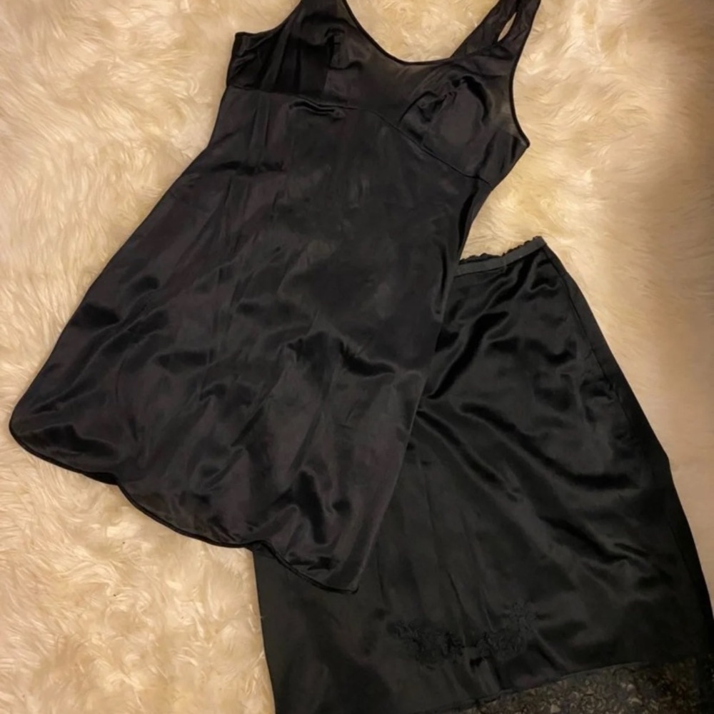 Vintage 1960s 1970s slip dress and skirt